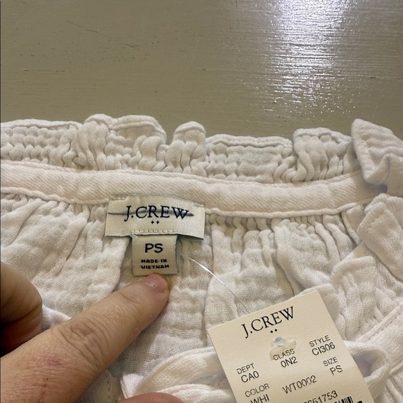 J. Crew Petite long-sleeve gauze tie-neck top Size Petite Small - Picture 6 of 11